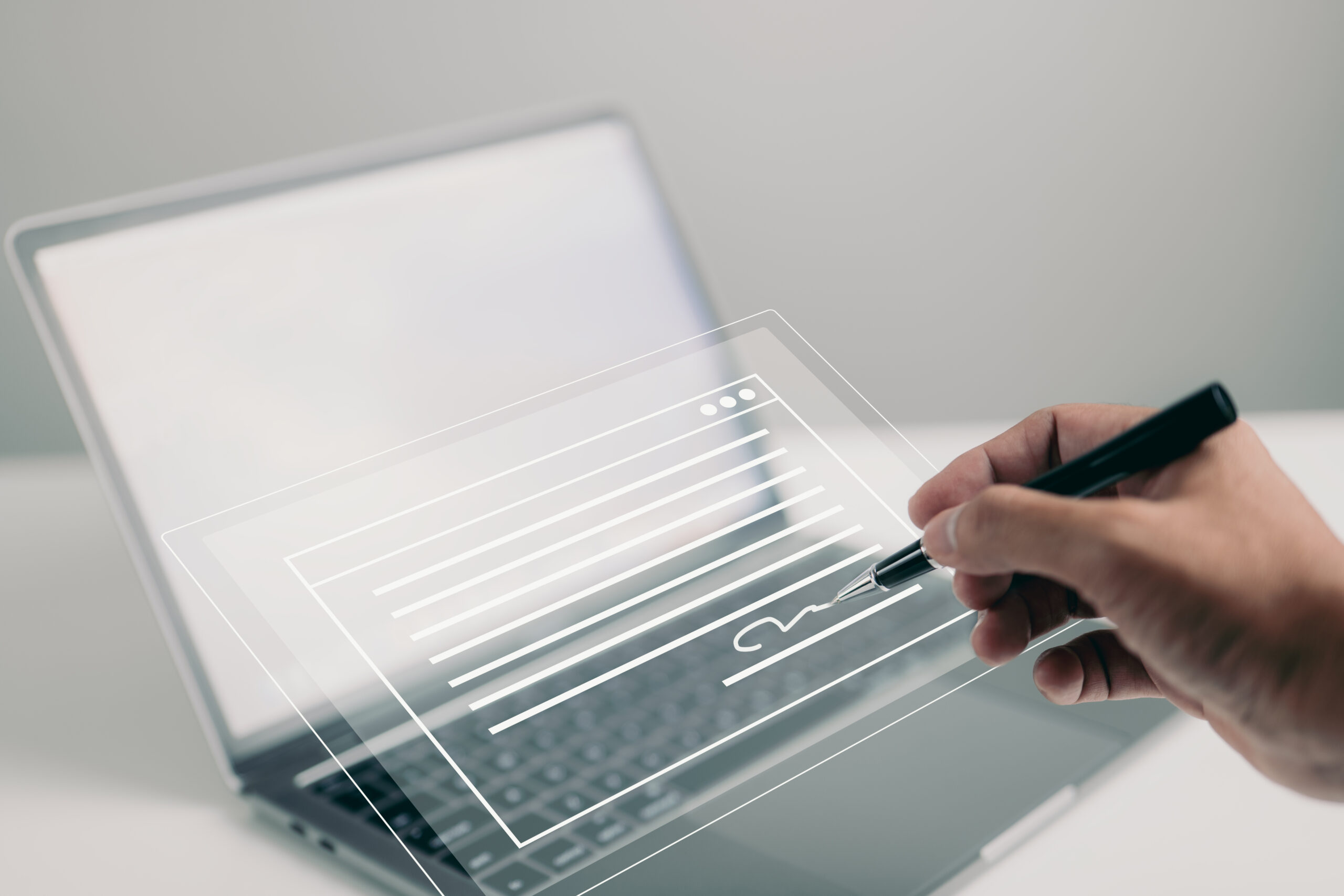 electronic signature concept. electronic document, digital form